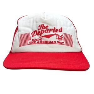 The Departed Trucker Hat Cap Vintage Snapback Mesh Made the American Way Red